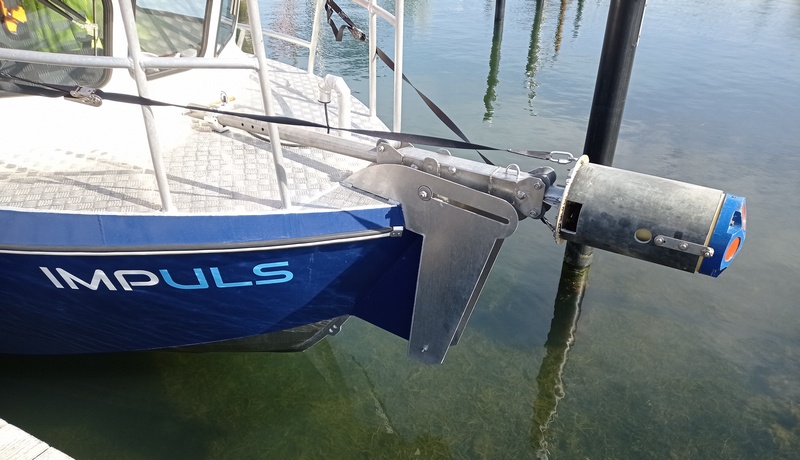 Strömungsmessgerät in Reiseposition Strömungsmessgerät in Reiseposition