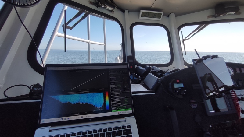 Kontrollbildschirm während der Strömungsmessungen Kontrollbildschirm während der Strömungsmessungen