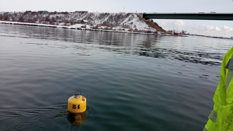 Ufernahe Messposition im Fehmarnsund Ufernahe Messposition im Fehmarnsund